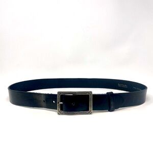 Paul Smith Black Leather w Big Squared Silver Buckle Belt sz 90/36 39.5"